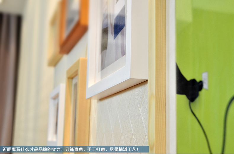 
                                        梓晨 进口实木照片墙 相框墙/照片墙 11框 家居饰品 相框墙相片墙HD-011家装节 白原胡混搭                