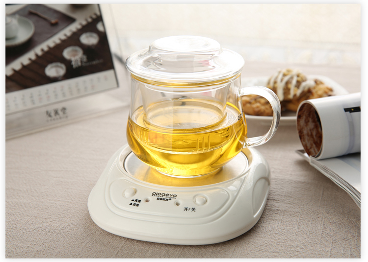 
                    
                                        品茶忆友 茶具套装 茶杯耐热玻璃杯带茶漏茶滤保温加热杯垫恒温器 水趣保温底座套装                