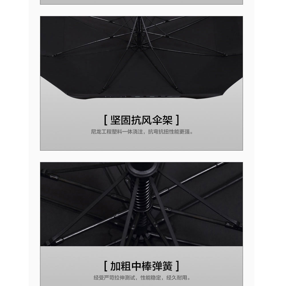 
                                        511伞男士折叠伞晴雨两用韩氏全自动雨伞创意伞长柄伞三人户外太阳伞 黑胶(三折双人加厚伞布防雨防晒)                