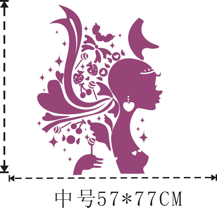 
                                        纤迪墙贴客厅卧室电视背景贴沙发贴饰PVC不干胶贴纸环保墙贴画希腊少女 橙色 中号                