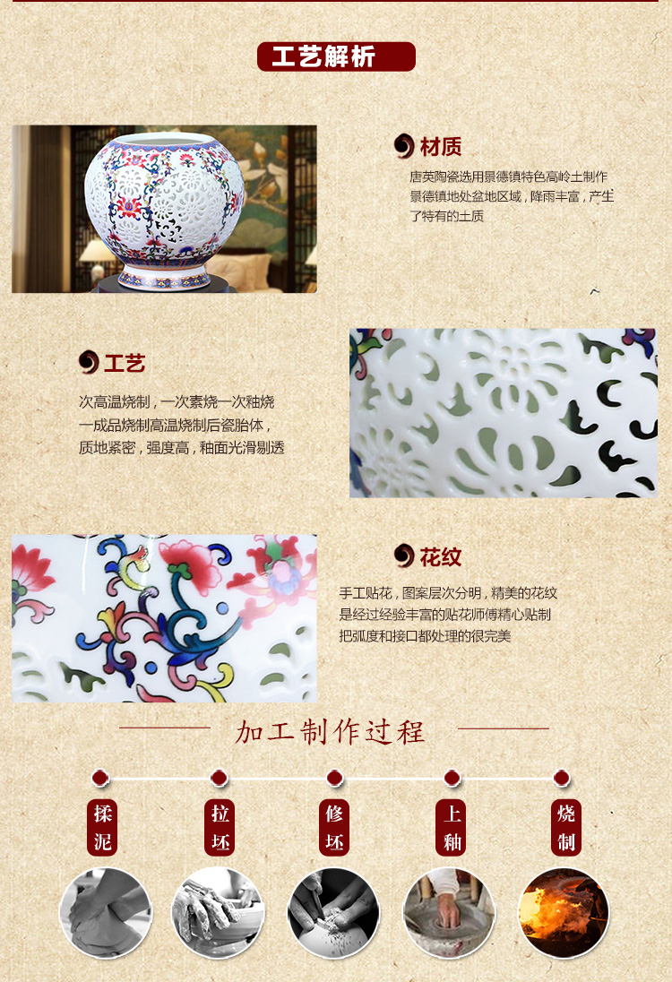 
                                        唐英陶瓷台灯卧室床头 书房灯具景德镇中式古典灯饰送光源 喜庆洋洋                