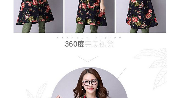 女人镜 2015韩版中长款棉麻衬衫加厚保暖长袖衬衣#N8027-1 图片色 XXL