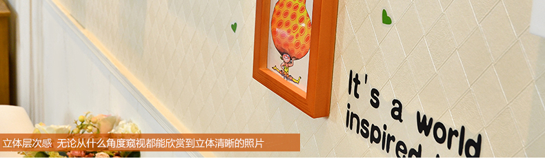 
                                        古笛 实木照片墙 清新小鸟墙贴钟表相框组合 相框墙相片墙HD-0143 白原几米抽象组合                