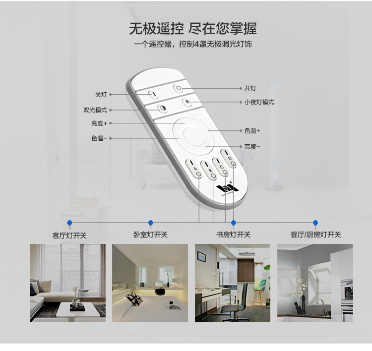华艺灯饰 现代客厅灯长方形led吸顶灯餐厅无极调光灯饰灯具 IX49 55*55CM无极调光送遥控12-15平_35W