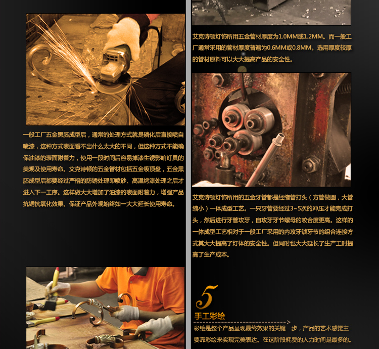 华艺灯饰 欧式吊灯 客厅餐厅卧室书房复古简约灯具 艾克诗顿 CH0076 5头
