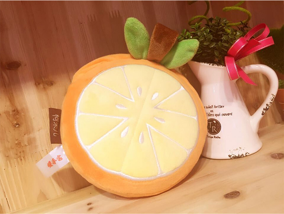 伊品堂 创意水果暖手宝 两脚插头插电式电暖宝宝 配送可爱卡通绒布袋 香橙