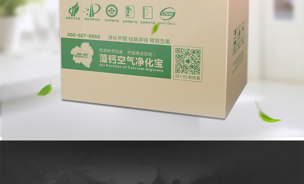 格林·森特 藻钙装修除甲醛空气净化系列 新房装修家具去除甲醛苯油漆味 甲醛甲苯异味清除剂 装修除醛宝 200G*16袋/箱