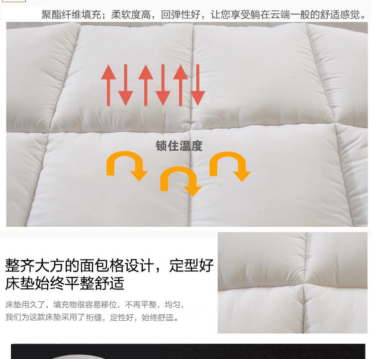 
                                        度艾妮家纺 羽丝绒床垫床褥子 加厚柔软舒适 单双人学生宿舍垫被 灰色-标准5cm 90*200cm                
