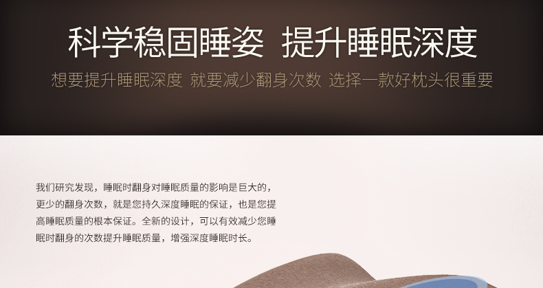 
                                        365SLEEP蝶形护颈枕 慢回弹记忆枕芯 舒适分区 保护颈椎枕头 亚麻色颈椎枕头L号                