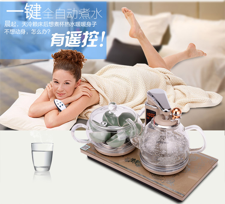 
                                                            新功【SEKO】全自动上水电热水壶电茶炉玻璃茶具电茶壶烧水壶电热茶具套装整套水晶养生壶 37*23*4.5(尊贵版大号)                