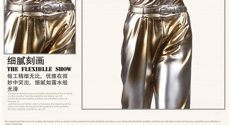 尚雅轩 打高尔夫球手人物摆件简约树脂工艺品家居创意装饰品书房摆设送礼 男款