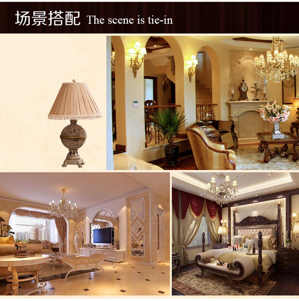 得美莱斯 客厅台灯 欧式台灯 时尚 客厅卧室床头灯 欧式古典台灯 GYB3004
