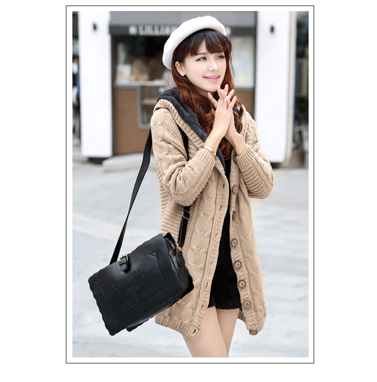 宝伊莲2015秋新款时尚百搭开衫学院风针织衫外套女8648 红 均码