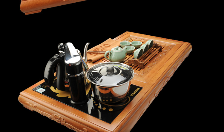 新功SEKO 红坚木茶盘 实木茶盘套装 整套泡茶炉茶具 功夫茶具套装自动上水三合一 F60 紫砂