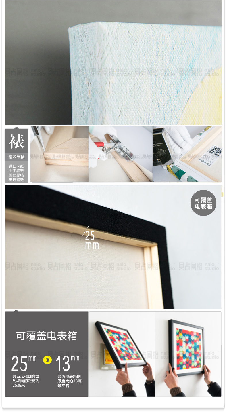 贝占风格 Goodnight baby 儿童房装饰画现代卧室床头墙画挂画无框画油画 撑伞 60*60