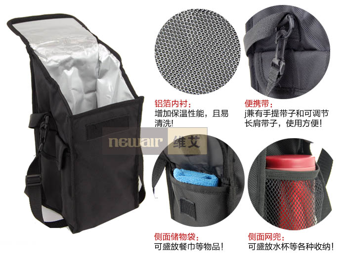 维艾 不锈钢双层真空保温饭盒保温桶便当盒内胆微波炉可用 X135 2L不锈钢色+袋子