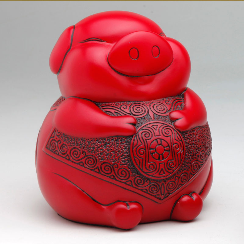 匠心坊现代创意家居装饰工艺摆设十二生肖商务礼品摆件如意猪 79如意