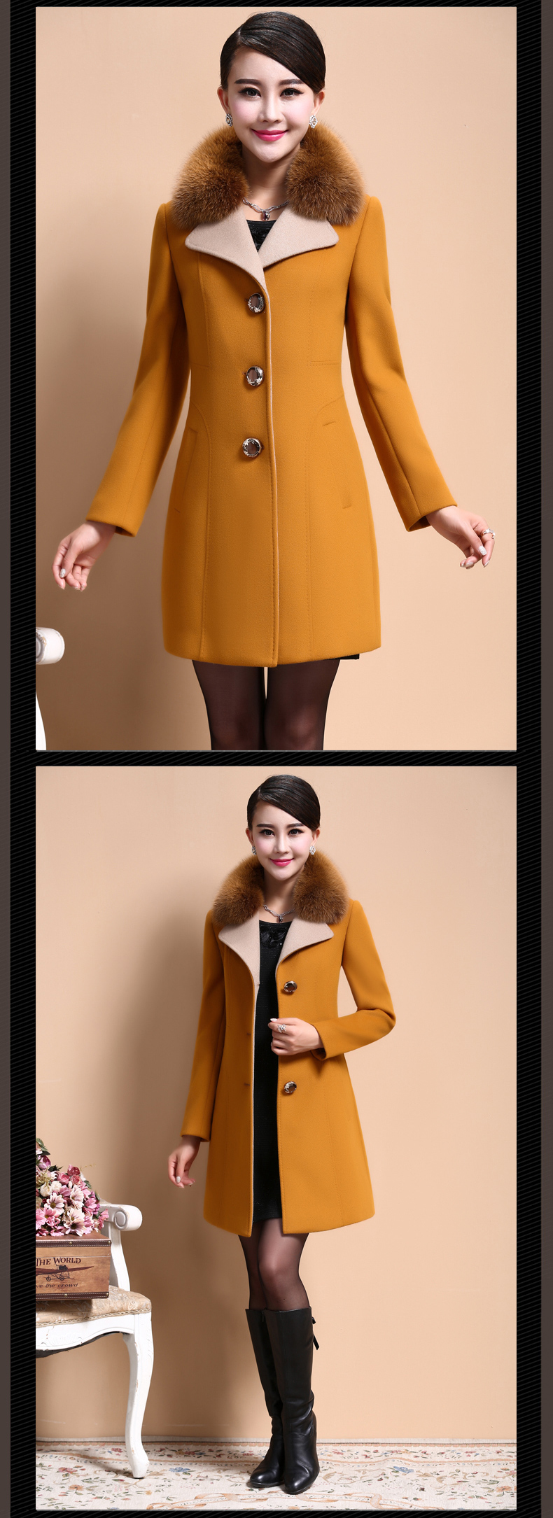 Maple Hui Sub new products in 2015 winter long jacket coat gross F8809? yellow L picture, prices, brand platters! The elections are supplied in the national character of distribution, so action, buy now enjoy more preferential! As soon as possible.