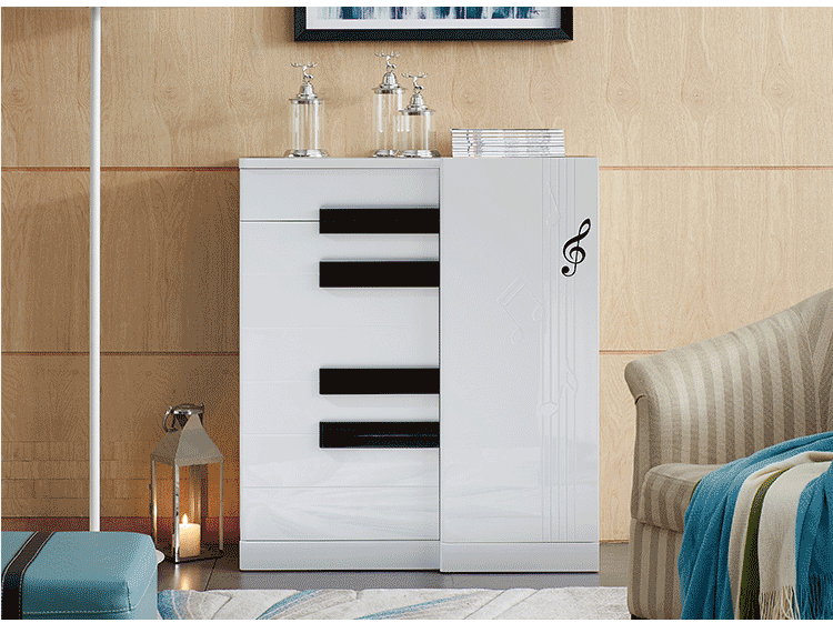 新柜尔 现代简约组装多层储物柜 简易客厅玄关鞋架 大容量烤漆鞋柜a55