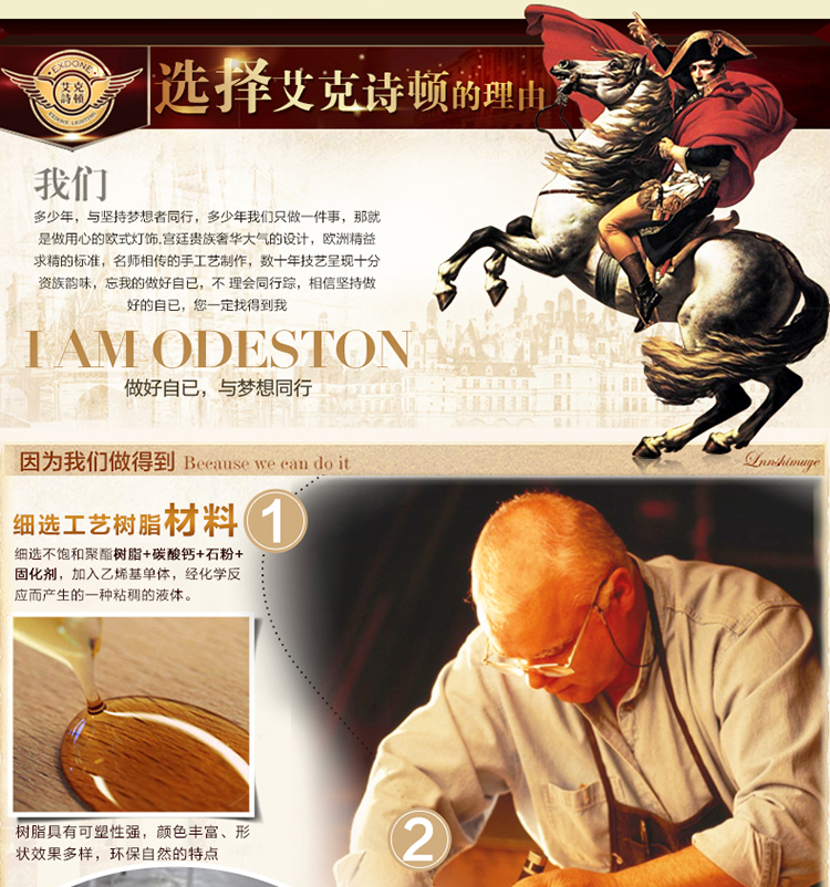 华艺灯饰 壁灯床头卧室欧式简约镜前客厅过道树脂灯具 艾克诗顿 WL0026 1头