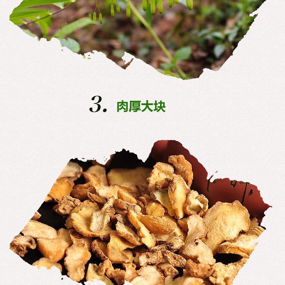 黄精野生 九华山 黄精中药材 黄精干 黄精 黄精100g