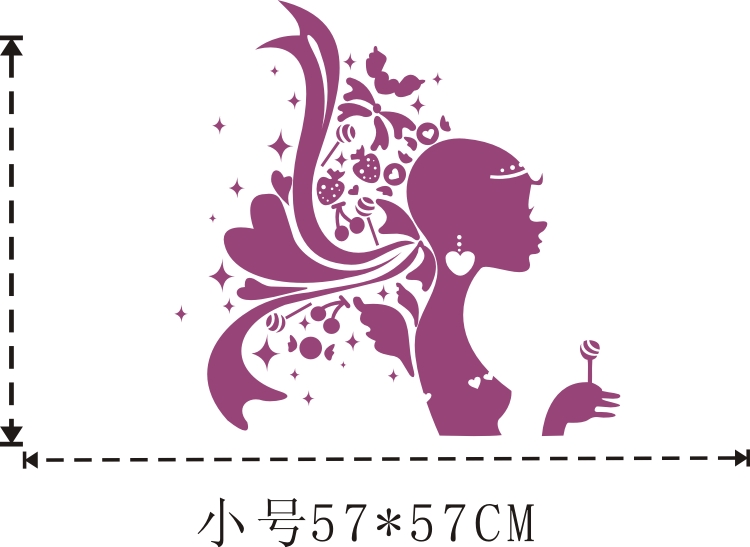 
                                        纤迪墙贴客厅卧室电视背景贴沙发贴饰PVC不干胶贴纸环保墙贴画希腊少女 橙色 中号                