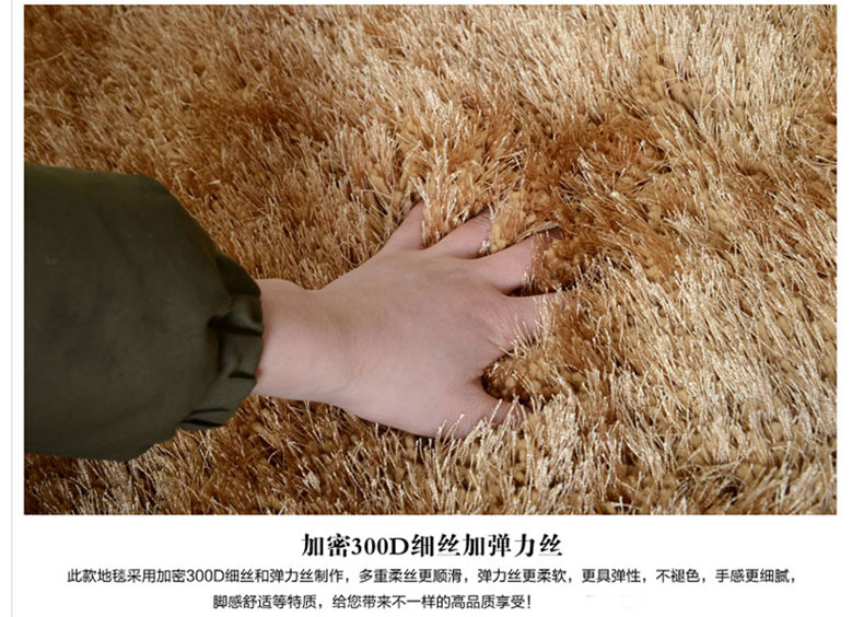港龙地毯现代简约客厅地毯卧室地垫六厘米毯绒 银灰色 70*140cm