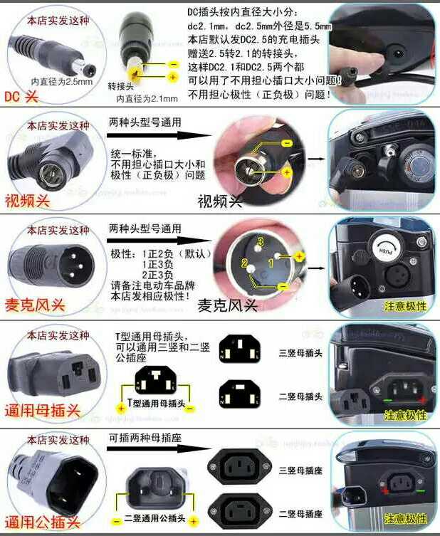 骏诺24v36v48v60v电动车 哈雷车锂电池充电器 航空 卡