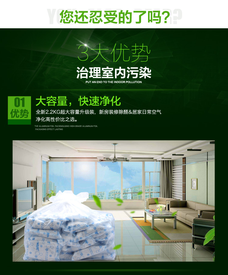 快活林 2.2kg除醛宝2箱装 新房装修净化除味活性炭除甲醛 家用车用活性竹炭包去甲醛 