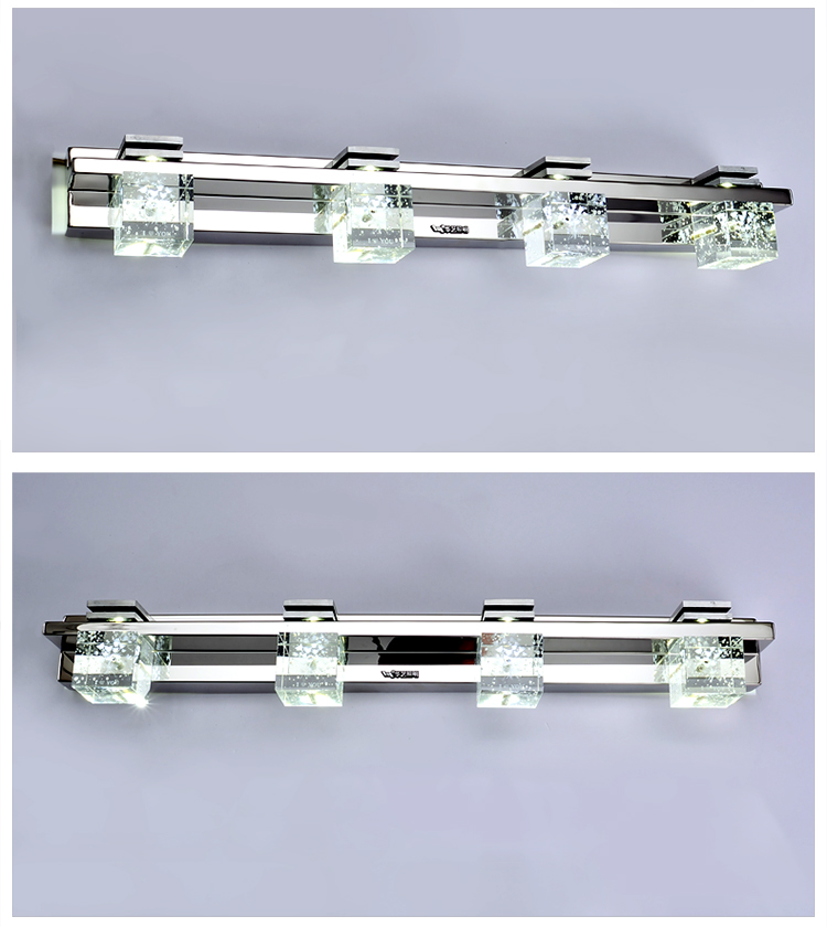 华艺灯饰 现代简约 LED水晶灯镜前灯 浴室卫生间卧室壁灯具 KB05 4头 12W 长59cm