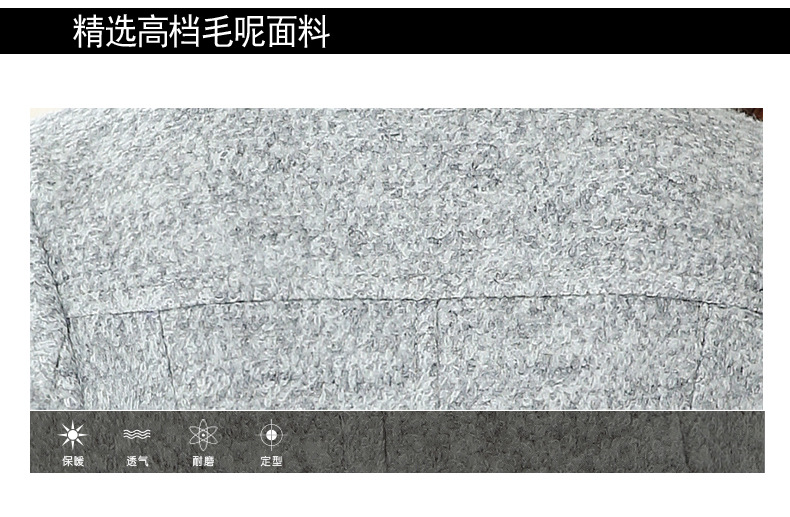 珞俐娅 2015新款韩版女装呢子大衣女修身中长款毛呢风衣外套女 浅灰 XL