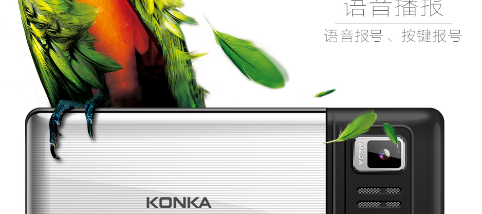 康佳（KONKA）老人手机 D818 移动/联通2G直板 双卡双待 珠光黑