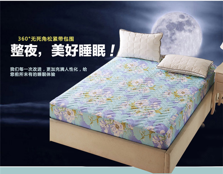
                                        【京东快递】摩亚 床笠双人床1.5米/1.8米可水洗防滑床垫床套席梦思 群芳争艳 180cm*200cm                