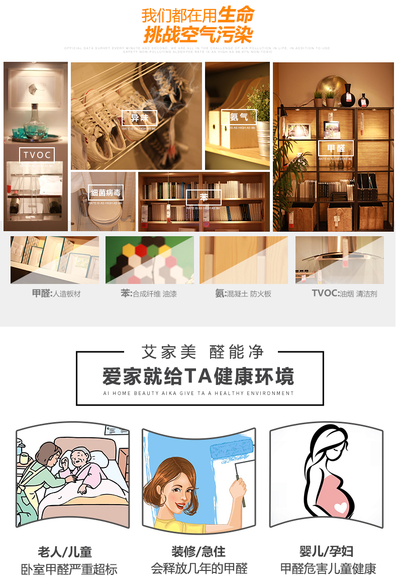 艾家美活性炭竹炭除味除甲醛 活性炭包赠检测盒 2kg醛能净 除醛净化