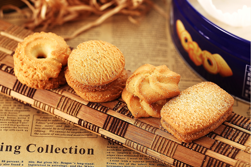 大润谷丹麦风味曲奇蓝罐铁盒装饼干908g