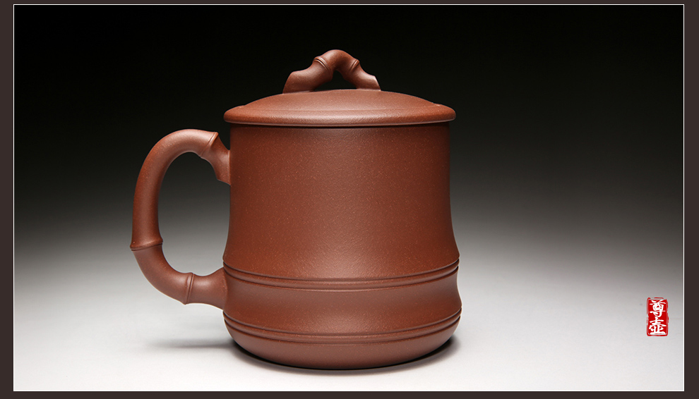 尊壶 宜兴紫砂杯 茶杯 原矿茶具 清水泥大事柿如意杯550ml