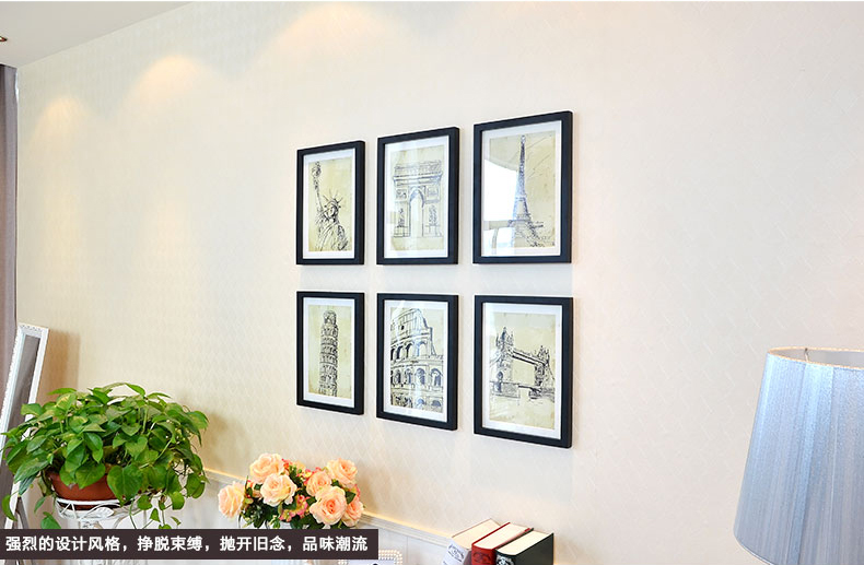 
                                        梓晨 实木照片墙 相框 实木 客厅宜家墙面装饰画相片墙 相框创意组合HD-136 黑色                