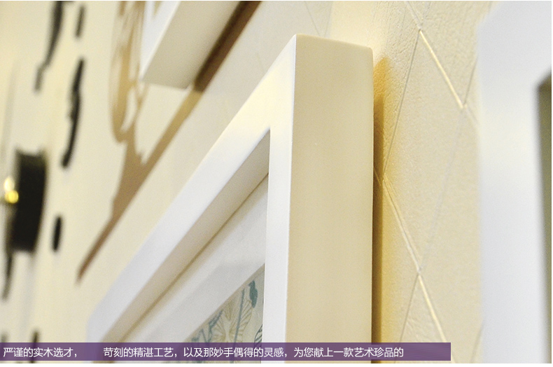 梦雅莉 实木照片墙组合 墙贴相片墙 相框墙创意 客厅相片框 HD-1668 黑白原胡送萌动画芯