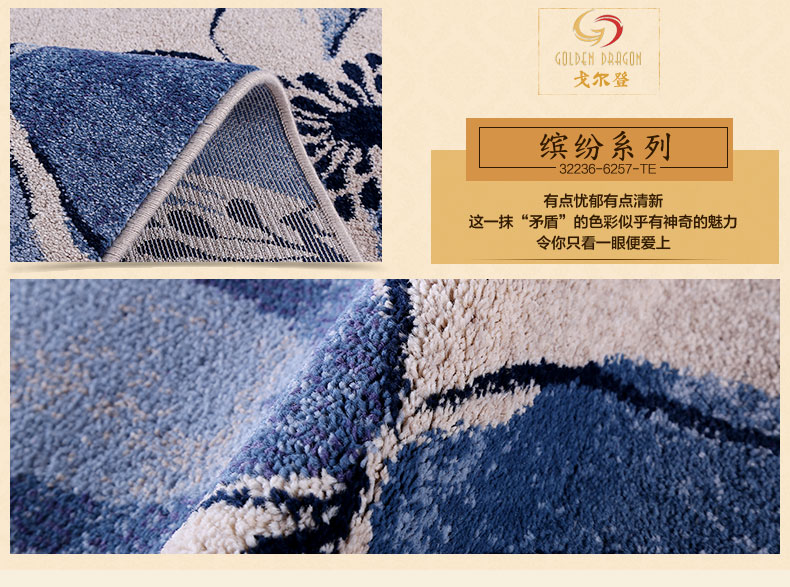 戈尔登地毯 比利时进口 现代简约客厅地毯卧室地毯 比利时进口32072-6224-TA 160cmx230cm