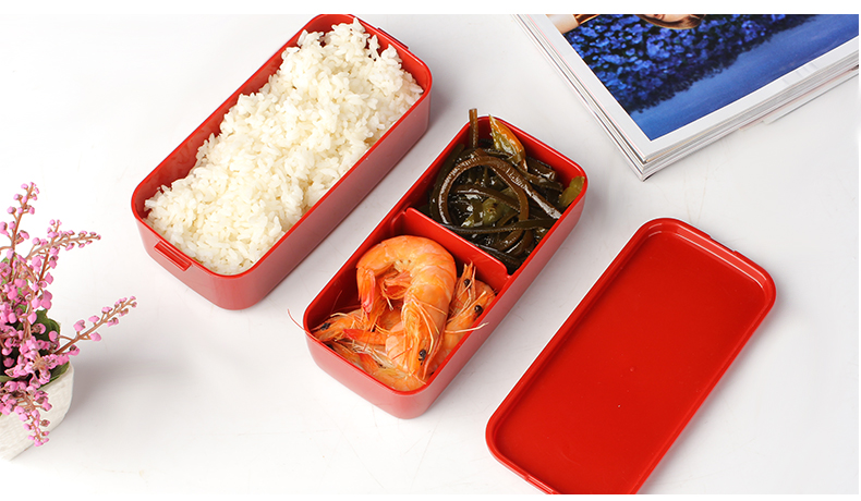 
                                        ASVEL双层饭盒便当盒 餐盒可微波炉男女式日式 月兔蓝色+日式提袋+餐具                