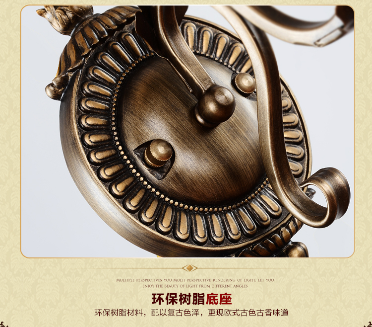 华艺灯饰 壁灯床头卧室欧式简约镜前客厅过道树脂灯具 艾克诗顿 WL0026 1头