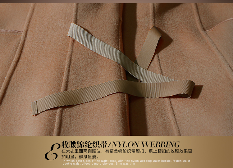 staegman2015秋冬新款纯手工双面毛呢羊绒大衣女中长款羊毛呢外套女80050 酒红色 XL