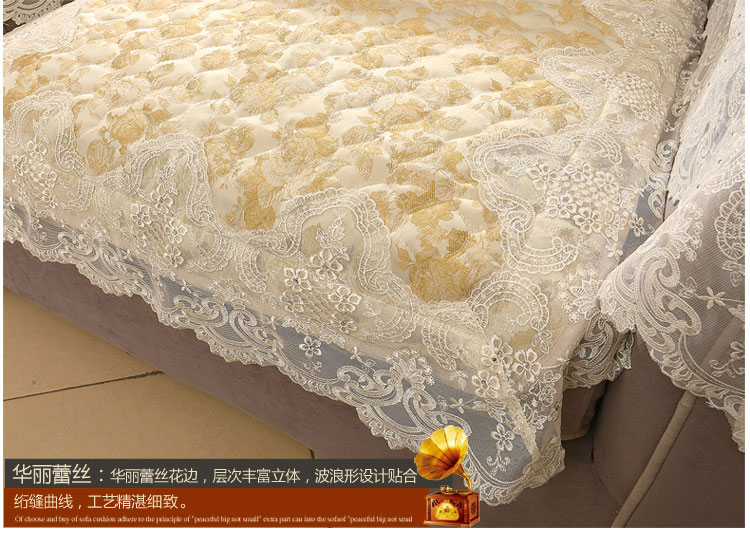 
                                        月和家思 蕾丝沙发垫坐垫欧式布艺四季真皮沙发垫子防滑 密秋 85*75cm沙发靠背巾                