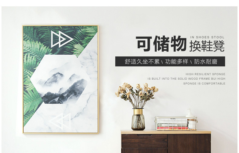 隆上隆 简约现代换鞋凳创意鞋柜沙发储物凳长方形休息可坐试鞋凳长条脚凳 LS-4013 白色-60cm