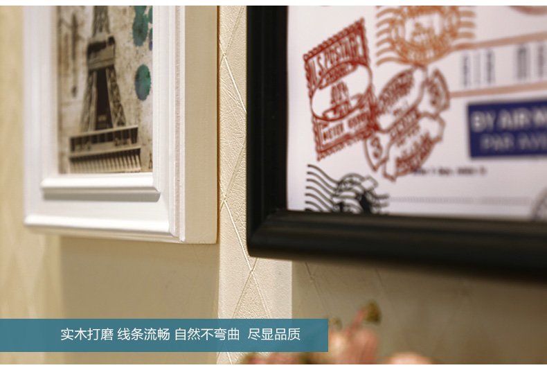 图慕 置物架照片墙相框墙创意相墙组合餐厅客厅卧室相框挂墙背景墙 HD-1588 白蓝+送生命之星画心