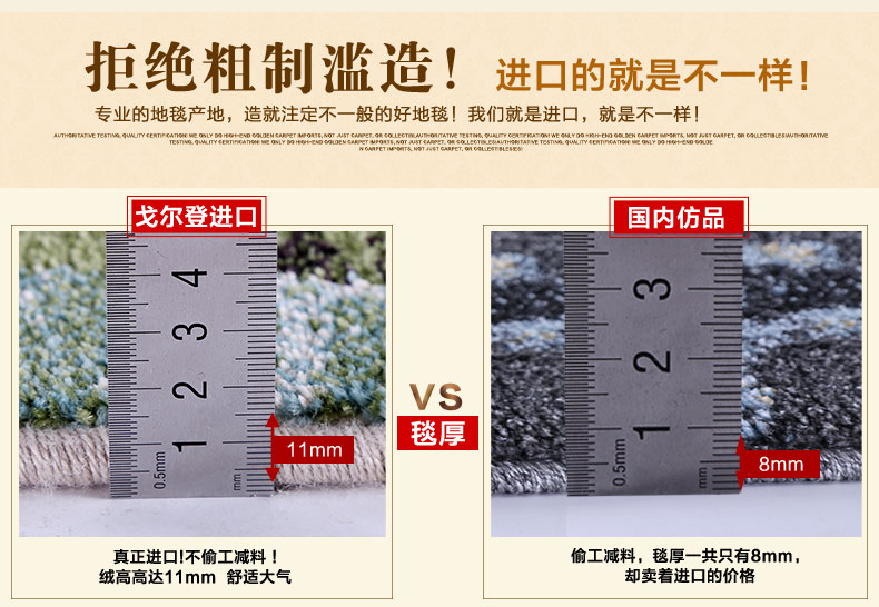 戈尔登地毯 比利时进口 现代简约客厅地毯卧室地毯 比利时进口32072-6224-TA 160cmx230cm