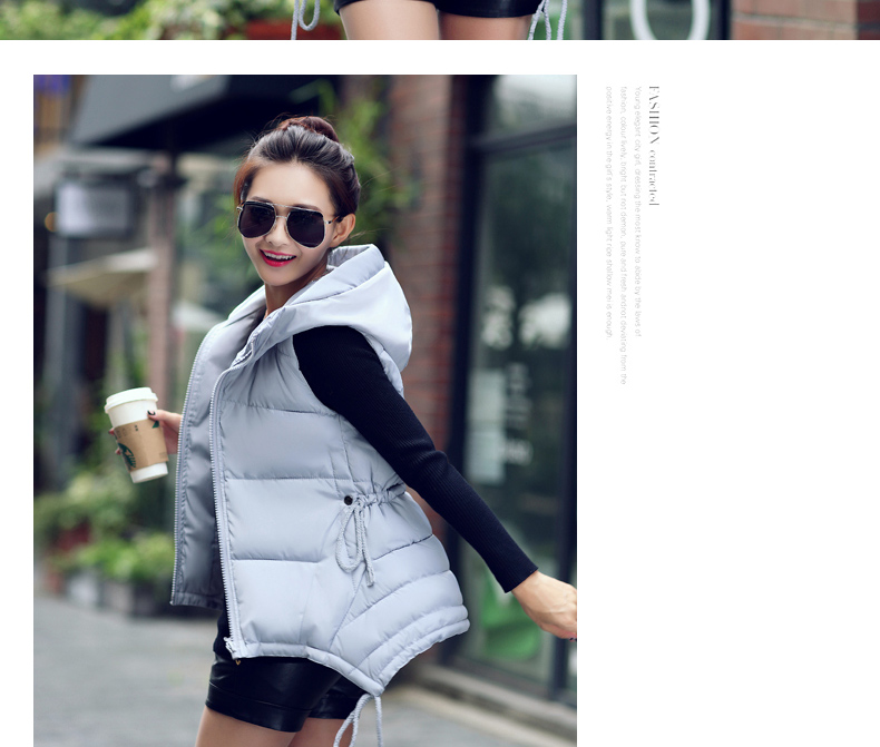 乐萌狼2015冬季新款韩版时尚修身羽绒棉服马甲中长连帽女背心Q15801 黄色 XXL