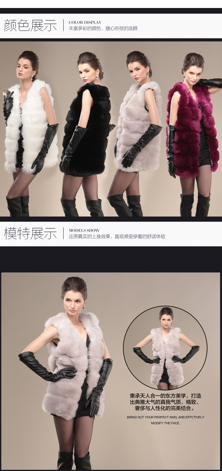 全尚美   2015仿皮草马甲外套中长款显瘦修身坎肩高仿狐狸毛背心冬A2154 灰色 XL