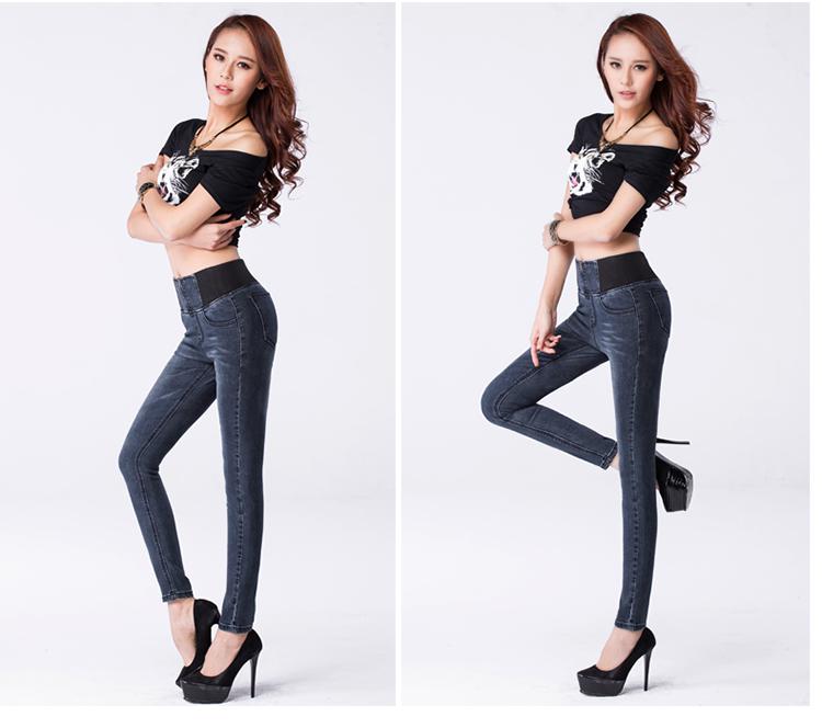女人镜 2015新款高腰牛仔裤#S9127 黑色 29