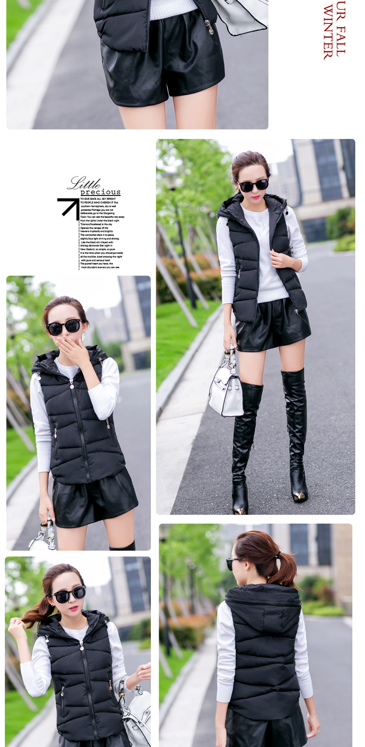 卡茗语2015秋冬新款羽绒服时尚韩版羽绒服修身马甲 黑色 L